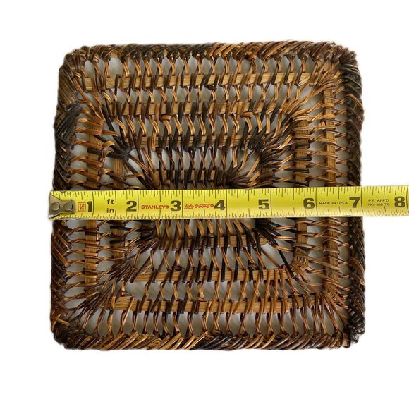Vintage Woven Wicker Rattan Hot Pads Trivets Pot Holders Decor MCM Round Square - Picture 5 of 10